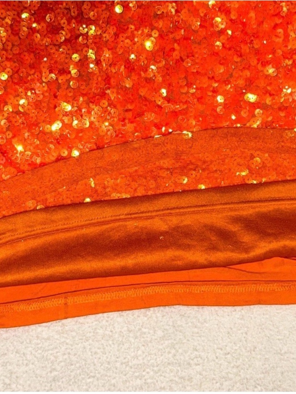 Sequin Racerback Tank Top in Vibrant Orange by - Picture 3 of 9